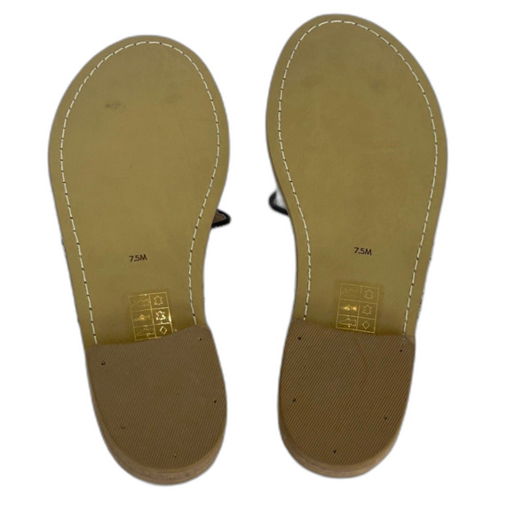 Jack Rogers Sandal’s Women’s Size 7.5M Color Cream Black Tan Made in Brazil - Picture 9 of 12